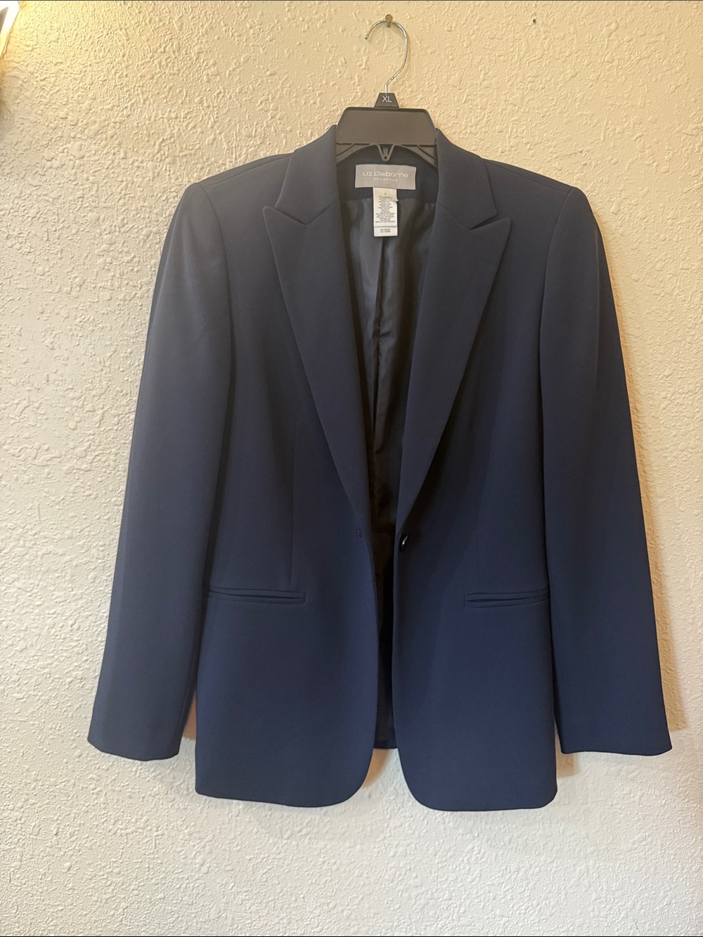 Liz Claiborne Dark Navy Single-Button Blazer